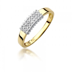 Diamenty 0,20ct w pierścionku z żółtego / białego złota pr.585